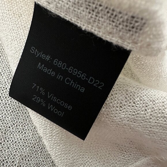 Jenni Kayne Long Sleeve Willow Blouse MEDIUM Cream Viscose Wool Top Shirt - Picture 6 of 7